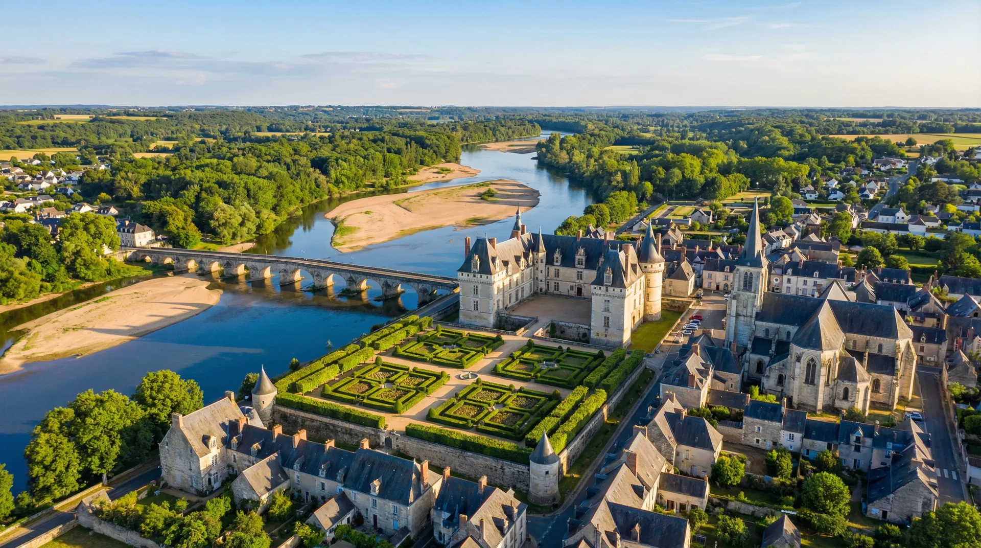 Vue aérienne de Châteauneuf-sur-Loire